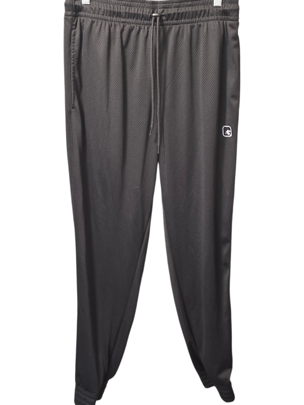 Men's Black Mesh Jogger Sweatpants with Small Logo